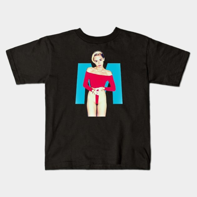 miley cyrus Kids T-Shirt by hawardan